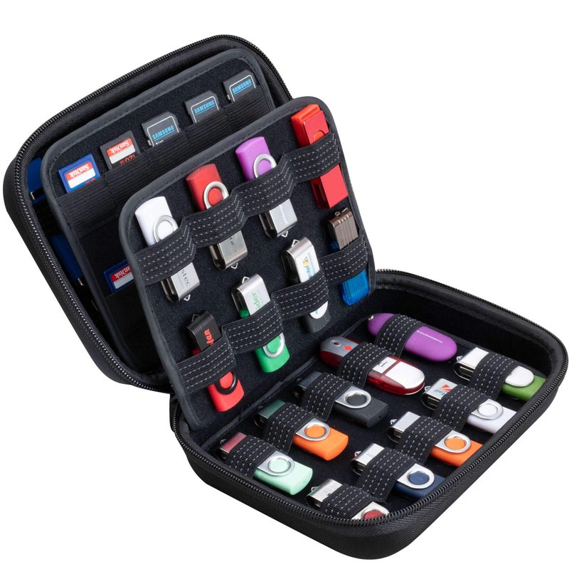 ButterFox Large Capacity 36 USB Thumb Flash Pen Drive Storage Holder/Memory Card SD Card Holder Case/Universial Electronic Accessories Organizer - Medium - Image 4